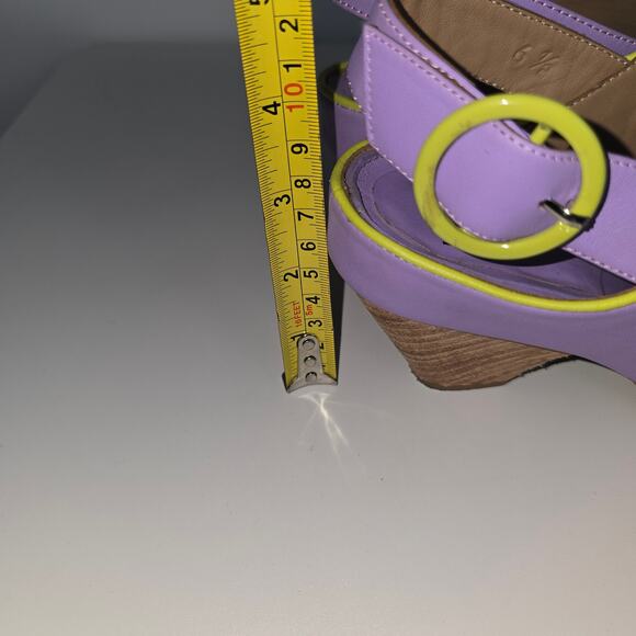 John Fluevog Christy Low Rules Floral Slingback Purple Green Sandal 6.5 w/Box - Picture 7 of 13